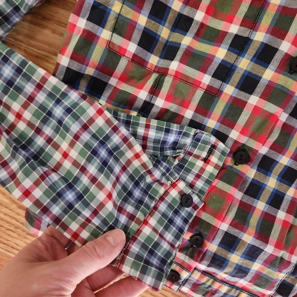 EUC Victoria Beckham Jeans Multi Check Button Down Shirt, Size S/US 2 or UK 6 - Picture 4 of 9